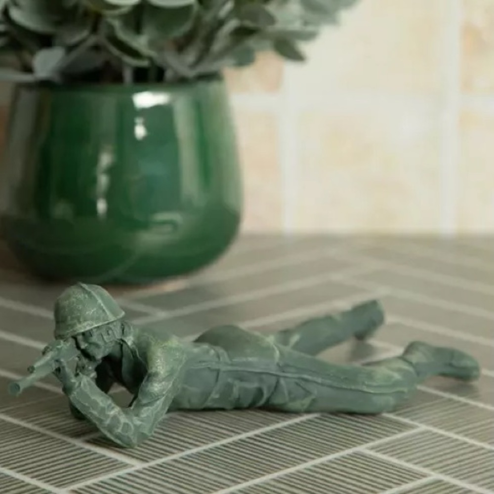 (2) Lying Down Soldier Figurine